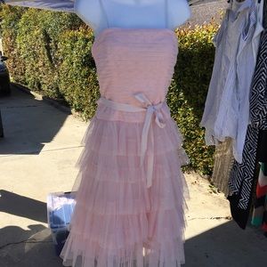 Pink ruffle tube dress